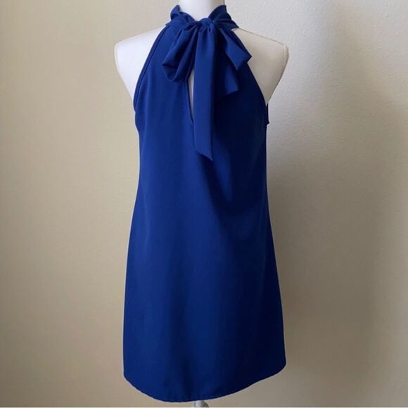 2hearts Royal blue Halter Dress tie dress size small - Picture 2 of 8